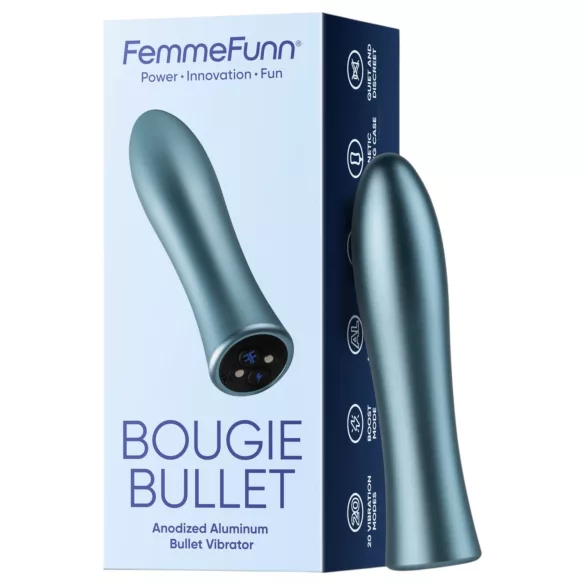 FemmeFunn Bougie - alumínium prémium vibrátor (ezüst)