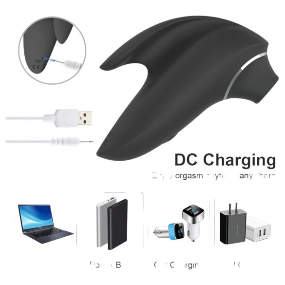 AlvUp - léghullámos csikló izgató vibrátor (fekete)