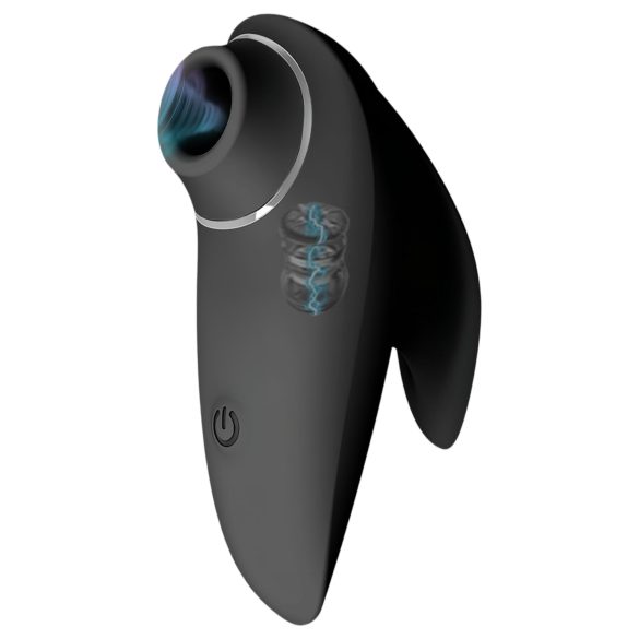 AlvUp - léghullámos csikló izgató vibrátor (fekete)