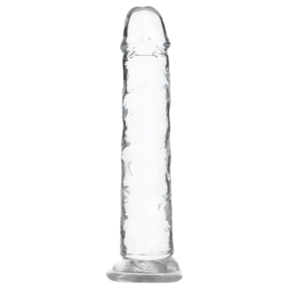 Addiction Crystal - tapadókorongos dildó (átlátszó) - 18cm