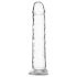 Addiction Crystal - tapadókorongos dildó (átlátszó) - 18cm
