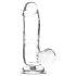 Addiction Crystal - tapadókorongos, herés dildó (átlátszó) - 15cm