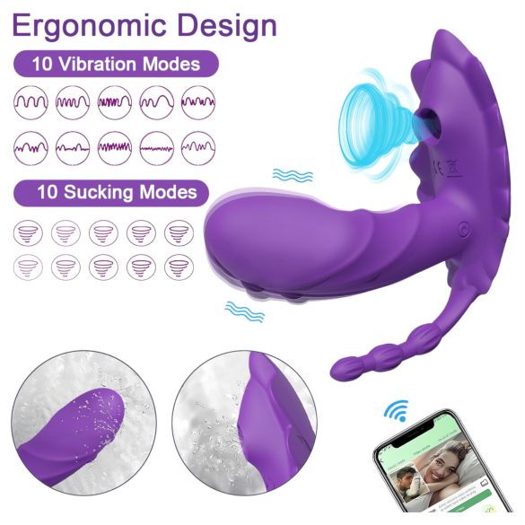 AlvUp - okos, szívó rezgő, hordható vibrátor (lila)