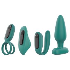 Sex HD - akkus, távirányítós, 4 részes vibrátor szett (zöld)   Sex HD - akkus, távirányítós, 4 részes vibrátor szett (zöld)