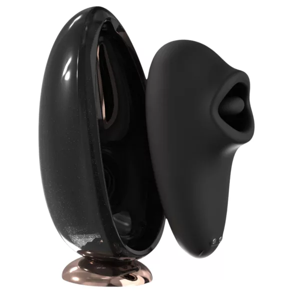 Sex HD Mirror - melegítő funkciós nyelves csiklóizgató vibrátor (fekete)