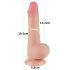 Lovetoy Sliding-Skin - tapadókorongos kétrétegű dildó - 19,5cm (natúr)