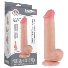   Lovetoy Sliding-Skin - herés kétrétegű dildó - 20,8cm (natúr)