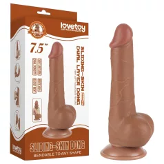   Lovetoy Sliding-Skin - herés kétrétegű dildó - 19,5cm (natúr)