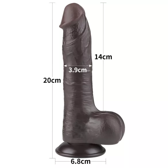 Lovetoy Sliding-Skin - herés kétrétegű dildó - 20cm (barna)