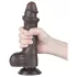 Lovetoy Sliding-Skin - herés kétrétegű dildó - 20cm (barna)