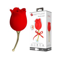 Pretty Love Rose Lover - nyelves 2in1 csikló vibrátor (piros)   Pretty Love Rose Lover - nyelves 2in1 csikló vibrátor (piros)