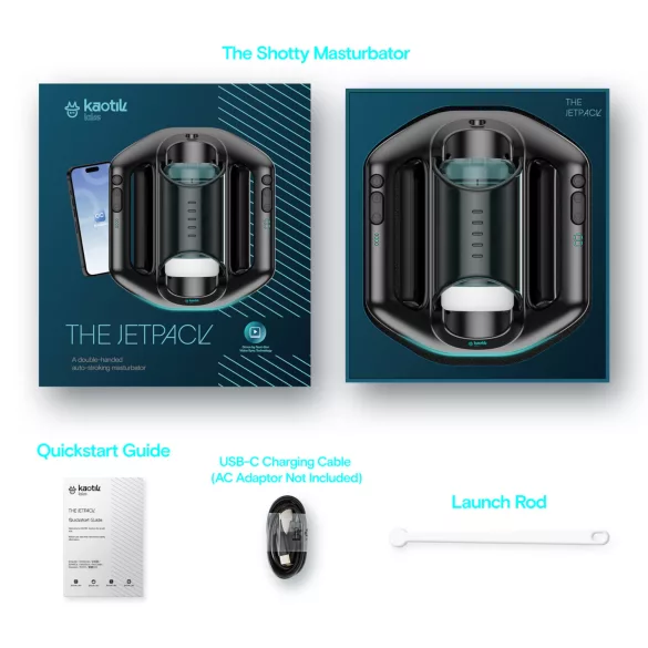 Kaotik Labs Jetpack - kétkezes automata interaktív maszturbátor (fekete)