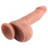 Dual Density - tapadókorongos, herés élethű dildó - 18cm (natúr)