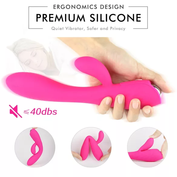 Sex HD Muses - akkus, vízálló melegítő vibrátor (pink)