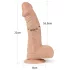 Lovetoy Real Extreme - tapadókorongos dildó - 23 cm (natúr)