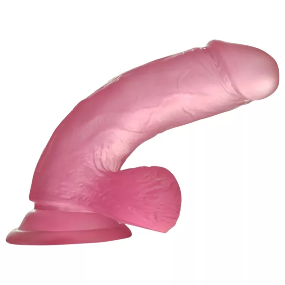 Lovetoy Jelly Studs - pink tapadókorongos dildó (15 cm)