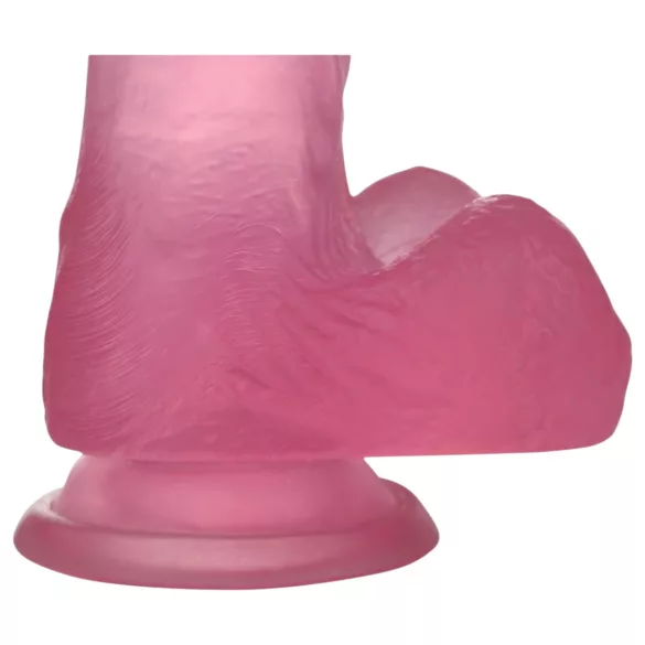 Lovetoy Jelly Studs - pink tapadókorongos dildó (15 cm)