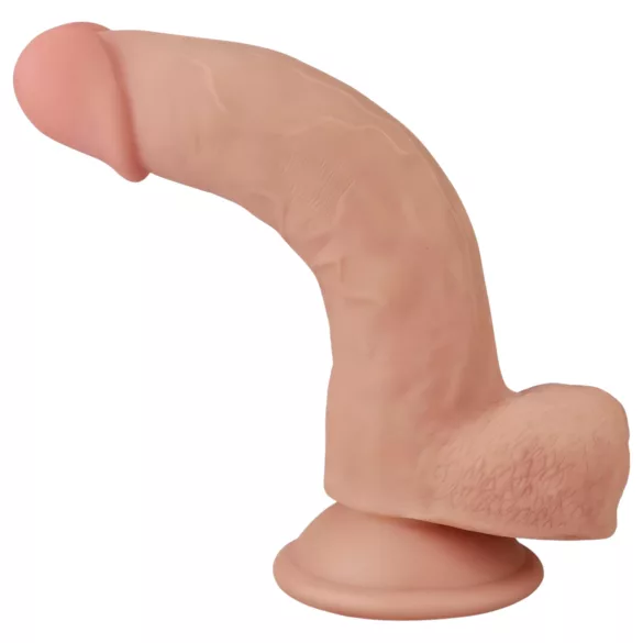 Lovetoy Sliding-Skin - kétrétegű dildó - 21cm (natúr)