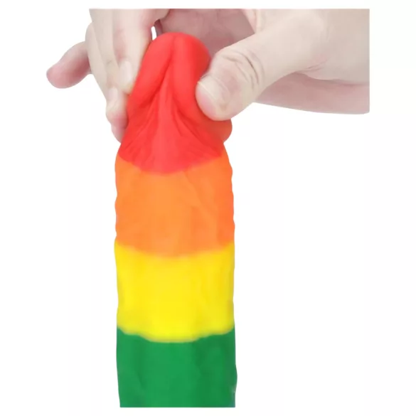 Lovetoy Prider - élethű szilikon dildó - 19cm (szivárvány)