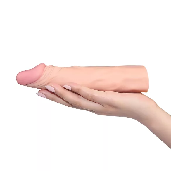 Lovetoy Pleasure X-tender - péniszköpeny - 19cm (natúr)