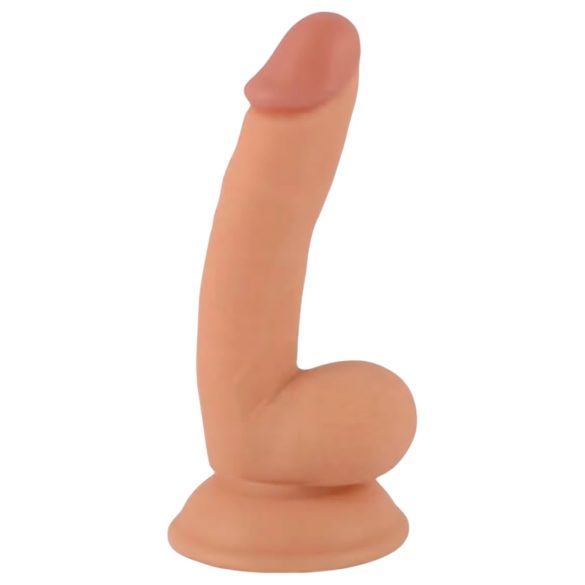 Mr. Rude - tapadókorongos, herés élethű dildó - 18cm (natúr)