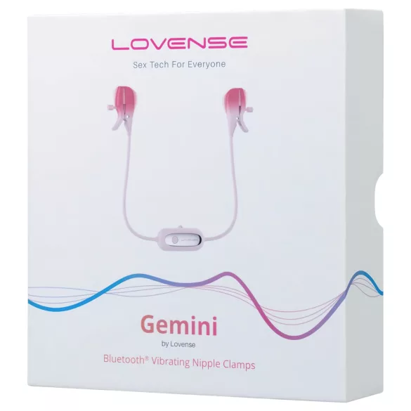 Lovense Gemini - app-vezérelt vibrációs mellbimbó csipesz (pink)