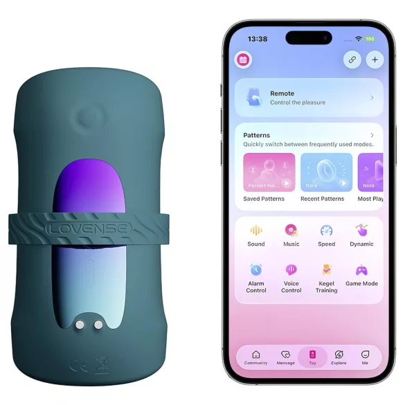 Lovense Gush 2 - app-vezérelt makk vibrátor (türkiz)