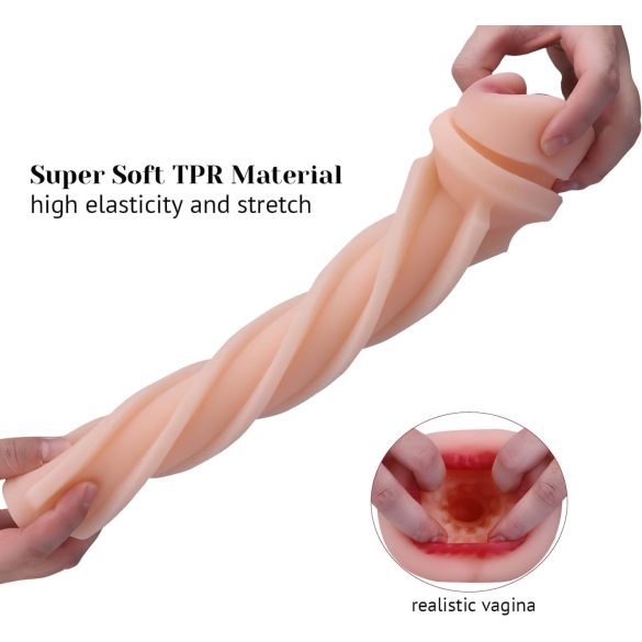 Tracy's Dog Cup - élethű műpopsi maszturbátor (fekete-natúr)