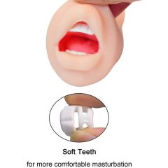   Tracy's Dog Cup - élethű műszáj maszturbátor fogakkal (natúr)