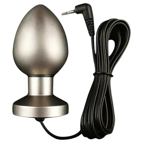 DG-LAB Matte Steel - kétpólusú acél elektro análkúp (ezüst)