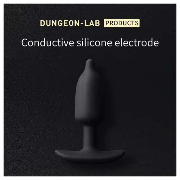 DG-LAB - kétpólusú, vezetőképes szilikon elektro análkúp (fekete)
