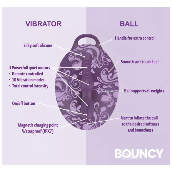 Bouncy Bliss Classic - felfújható párna vibrátor (lila)