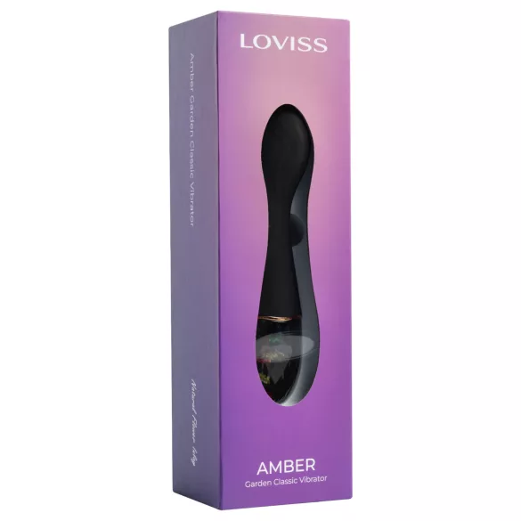 LOVISS Flower Amber - G-pont vibrátor (fekete)