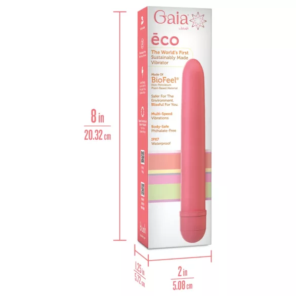 Gaia Eco L - pink környezetbarát, biolebomló rúdvibrátor (nagy)