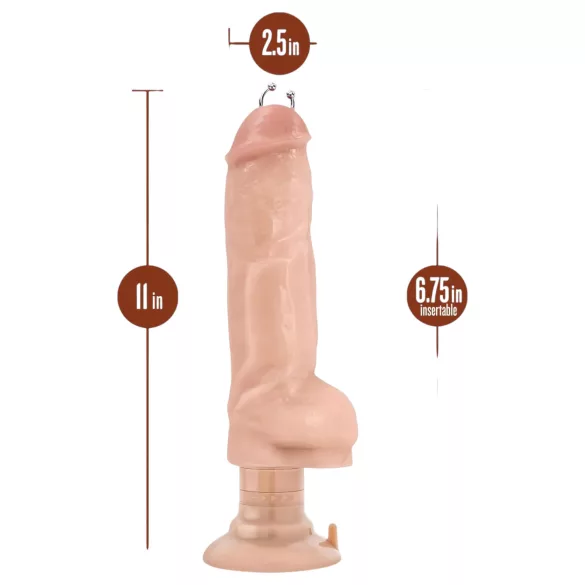 Blush Bad Boy - piercinges vibrátor - 33 cm (testszínű)
