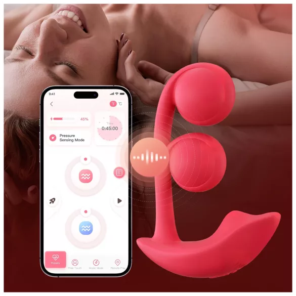 Honey Play Box Melody - okos, gyöngyös 2in1 vibrátor (piros)