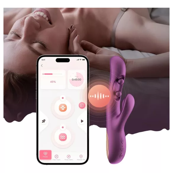 Honey Play Box Gem - okos gyöngyös G-pont és csiklóizgató vibrátor (lila)