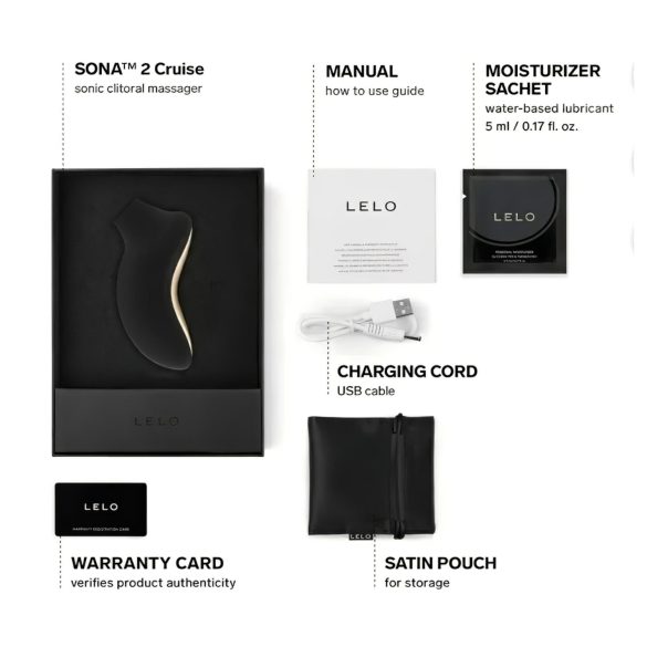LELO Sona 2 Cruise - hanghullámos csiklóizgató (fekete)