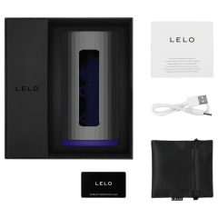   LELO F1s V2 - hanghullámos, interaktív maszturbátor (fekete-kék)