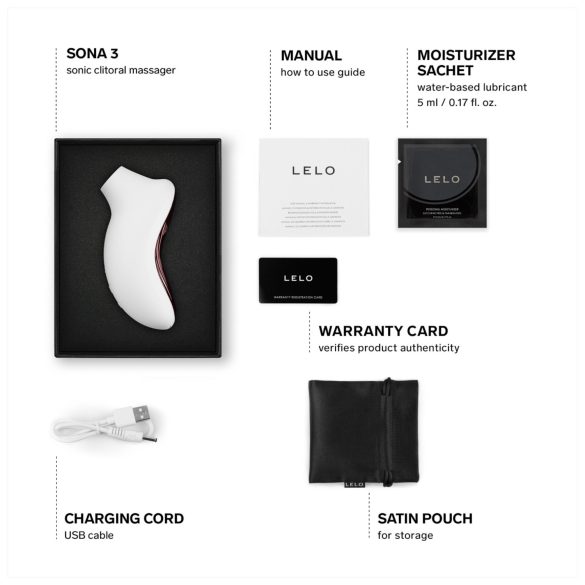 LELO Sona 3 - hanghullámos csiklóizgató (fehér)