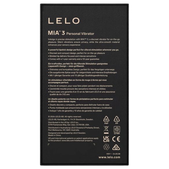 LELO Mia 3 - utazó rúzs vibrátor (lila)