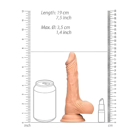 RealRock Dong 7 - élethű, herés dildó (17 cm, testszínű)