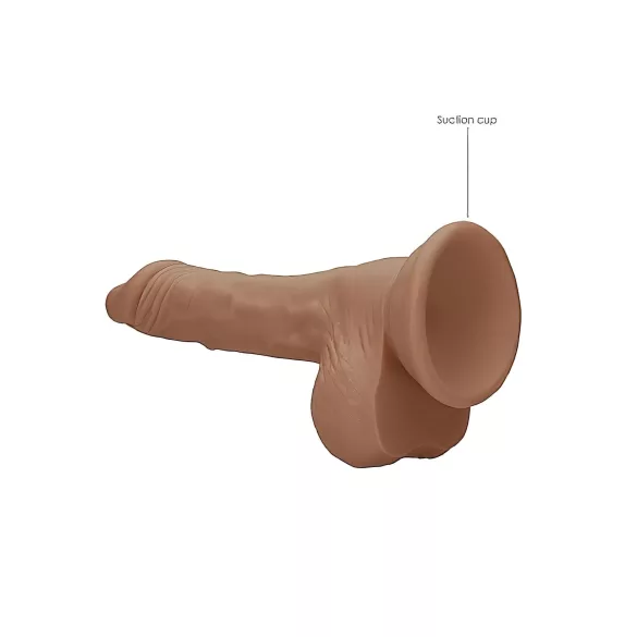 RealRock Dong 7 - herés élethű dildó (sötét natúr, 17 cm)