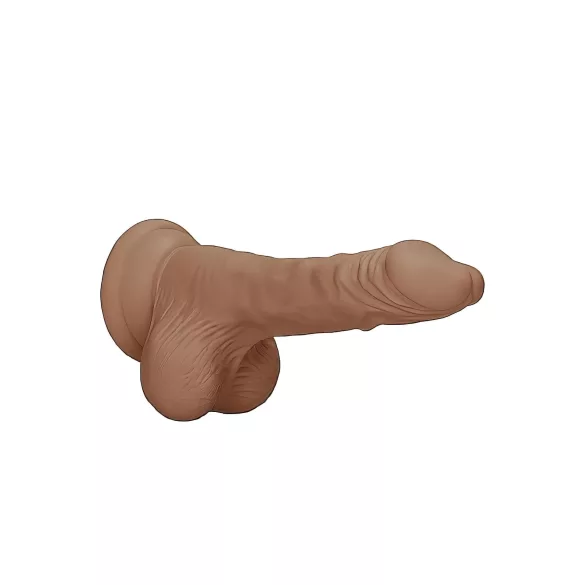 RealRock Dong 7 - élethű, herés dildó (17cm) - sötét natúr