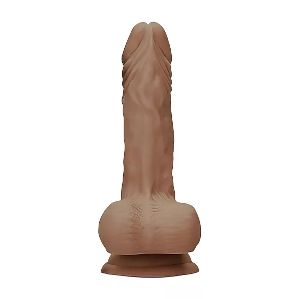 RealRock Dong 10 - élethű, herés dildó (25 cm) - sötét natúr