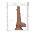 RealRock Dong 10 - élethű, herés dildó (25 cm) - sötét natúr