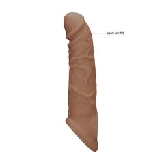   RealRock Penis Sleeve 8 - péniszköpeny (21cm) - sötét natúr