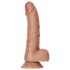 RealRock - tapadókorongos, herés dildó - 15,5cm (sötét natúr)