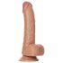 RealRock - tapadókorongos, herés dildó - 15,5cm (sötét natúr)