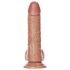 RealRock - tapadókorongos, herés dildó - 15,5cm (sötét natúr)